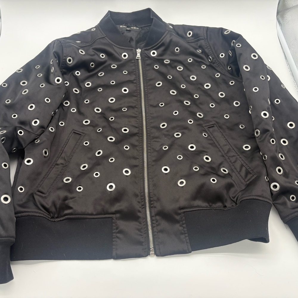 Express Black Jacket with metal ring Accents